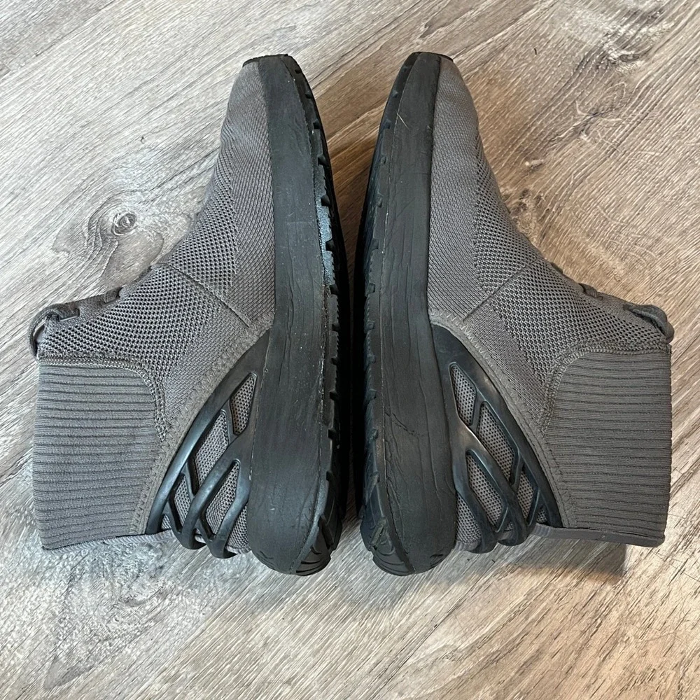 Kizik Mens Hands Free Slip On Knit Mid Top Sneakers Grey Hoka Insoles